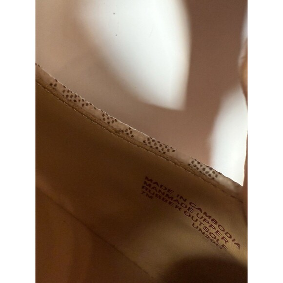 Michael Kors Gold Metal Place Logo Monogram Ballet Flats In Vanilla Sz 7 - Picture 8 of 9